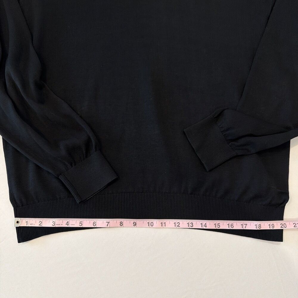 Vtg Baracuta Knit Sweater Silk Blend Mock Neck Mens XXL Black Pullover Classic - Picture 8 of 11